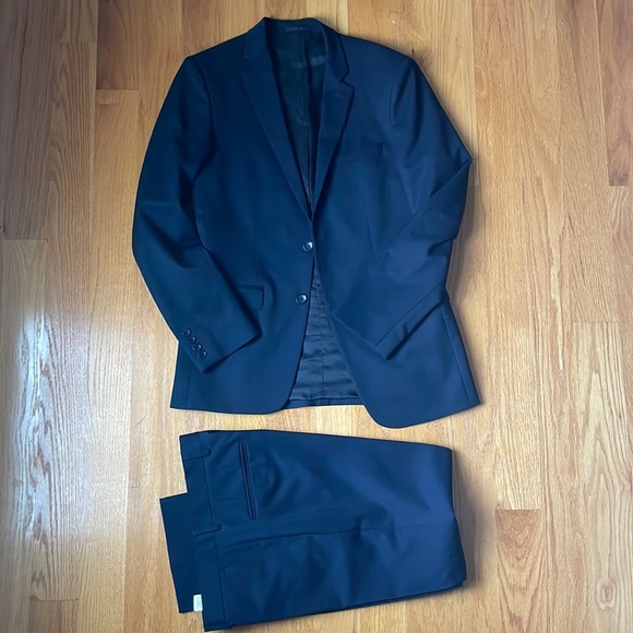 Zara Suits & Blazers Zara Man Navy Suit Tailored Fit 38r Poshmark